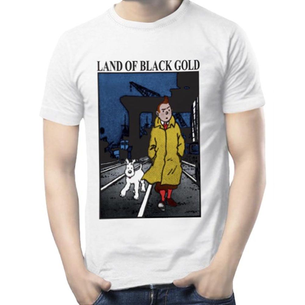 Cotton Short Sleeve Land Of Black Gold T-shirt - White