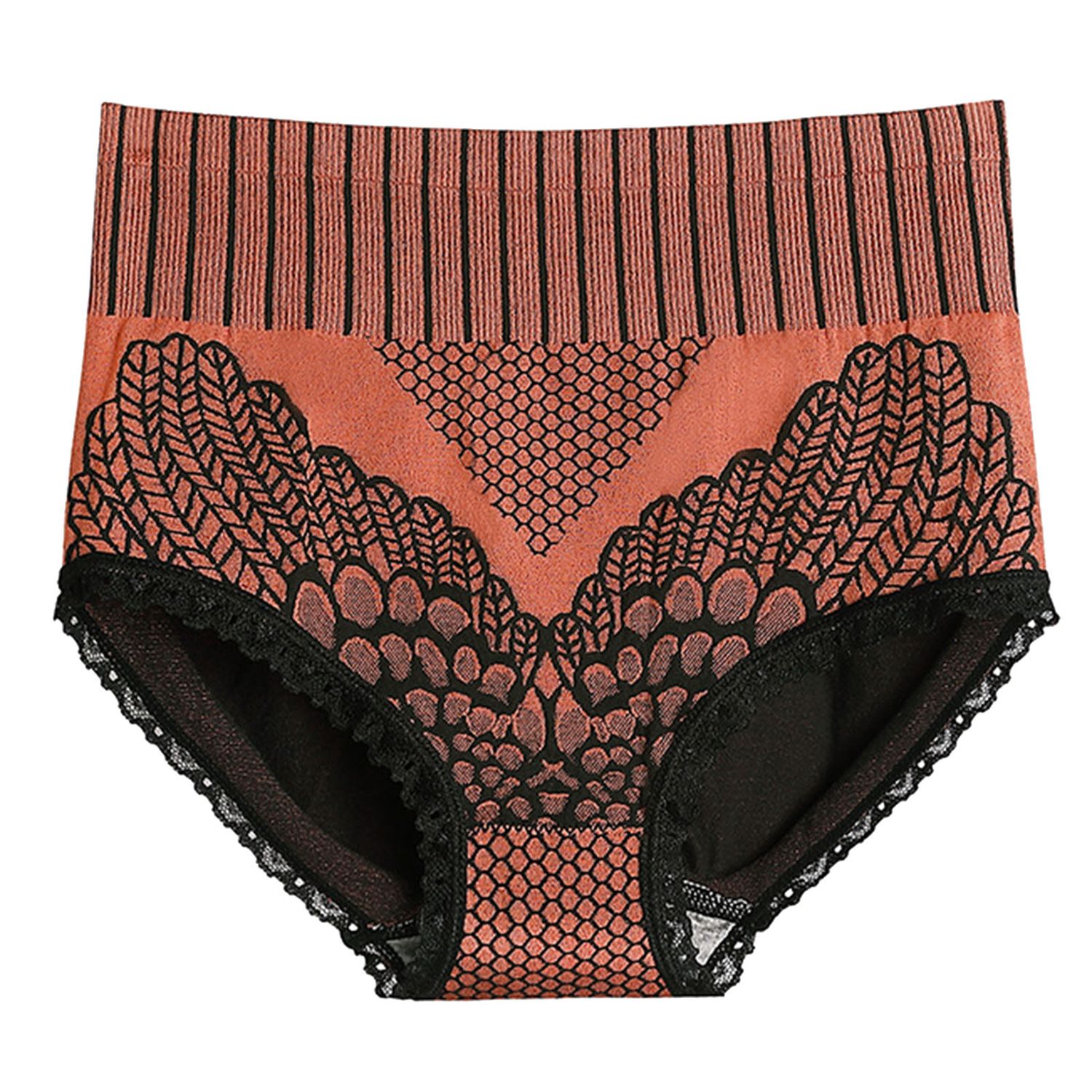 Briefs Flower Print Seamless Nylon Stretchy Tummy Control Panties for Women