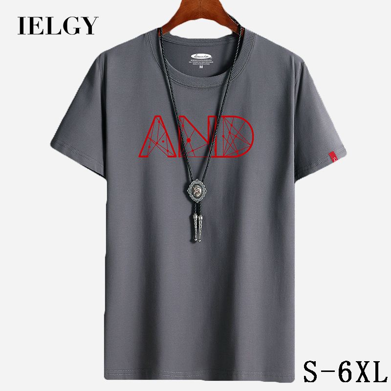 IELGY Short-sleeved t-shirt men's summer men's half-sleeved new casual brand trend with a large size shirt bottoming shirt large size