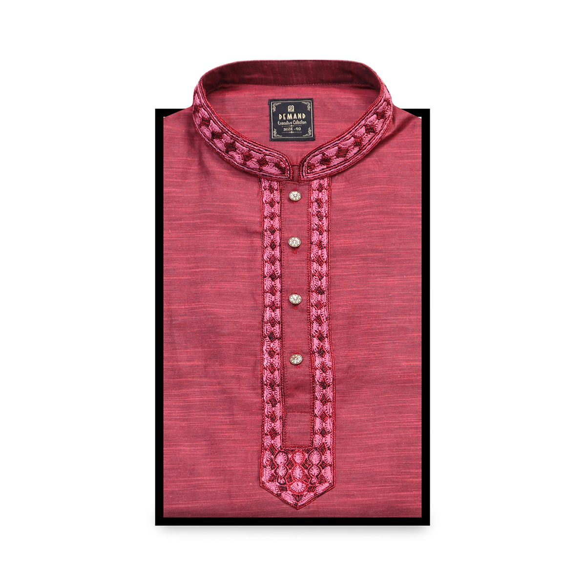 Embroidery  Solid Light Maroon Stylish  Executive Punjabi