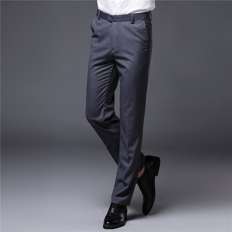 BOLUBAO Spring Autumn Men's Suit Pants Slim Fit Straight Solid Color Trousers Formal Non-Iron Business Casual Long Pants Male