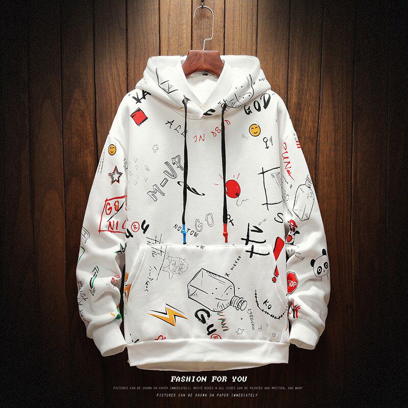 Ruppshch Men Hoodie Men Women Spring Pullover Japanese Street Harajuku Clothing Oversized Printed Anime Sweatshirt Men