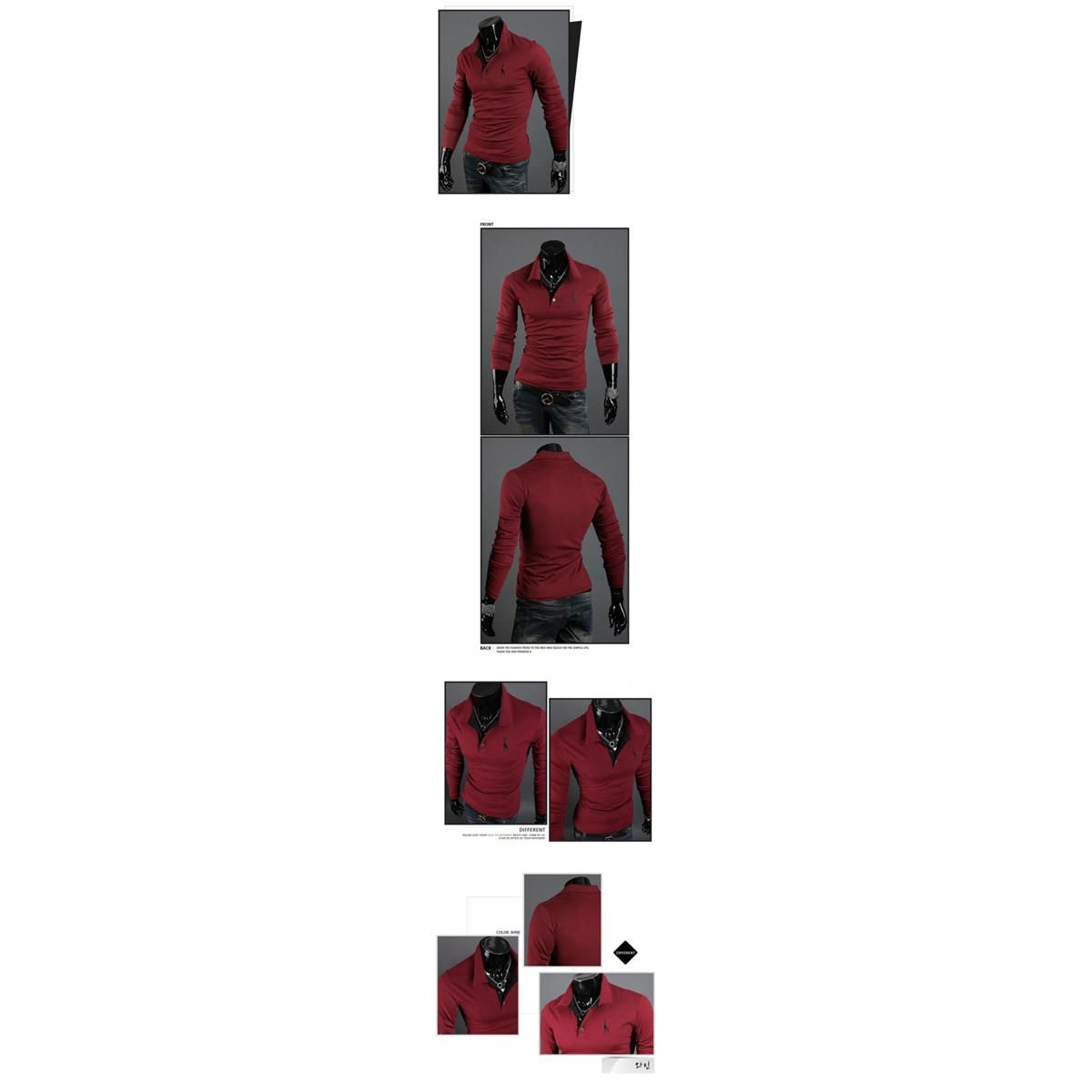 Men Polo Shirt Long Sleeve Polo Shirt For Men Golf Shirt Business Wear With Deer Embroidery Pattern