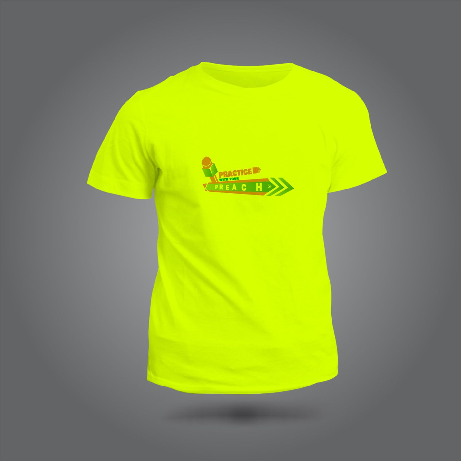 Practice With your Preach Islamic Design Short Sleeve Printed T-shirt