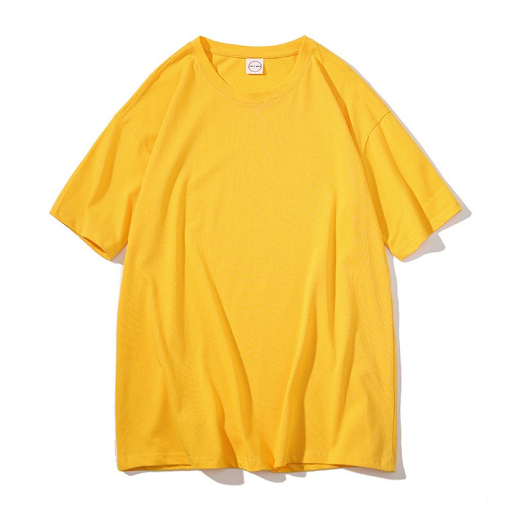 Summer Unisex Casual Solid Color Top O Neck Short Sleeve Plus Size Base Shirt
