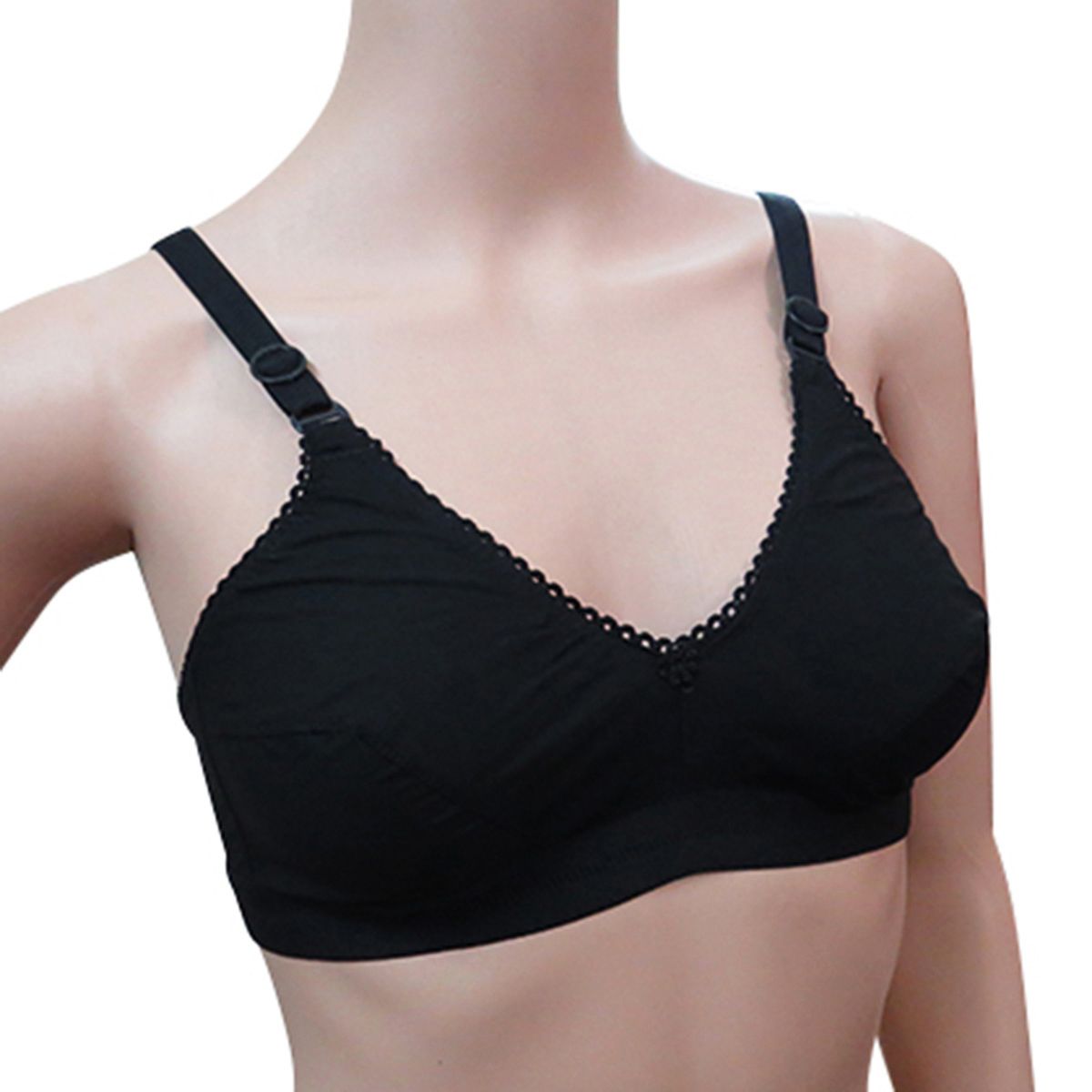 100% Cotton Bra For Women (Black)