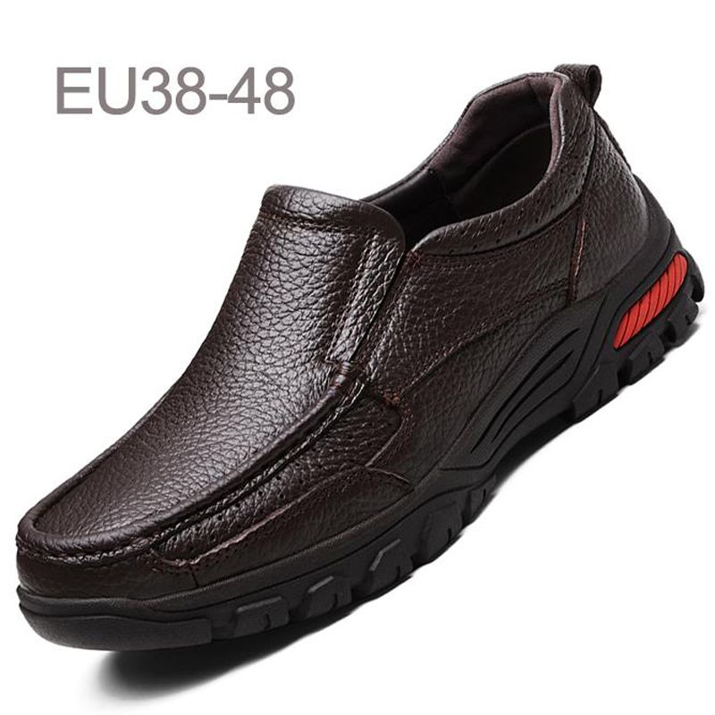 Plus Size Men Shoes Leather Formal Business Shoes High Quality Slip on Leather Loafers Cow Leather Dress Shoes EU38-48