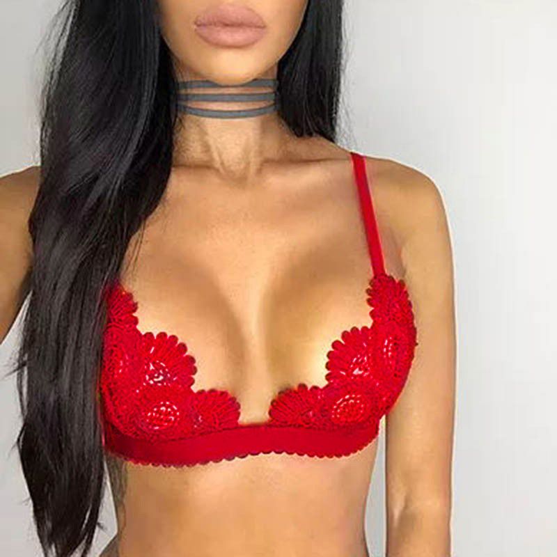 2018  Women Lace Floral Bralette Bralet Bra Push Up Bustier Crop Top Unpadded Lingerie Bra