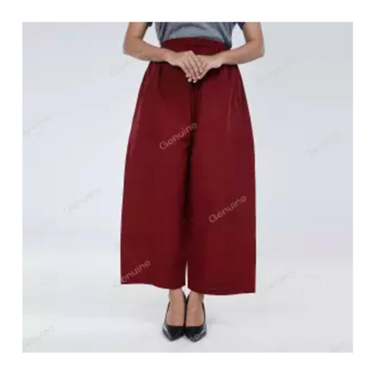 Women Ladies Maroon Color plazzo, Comfort Regular wear Plazo