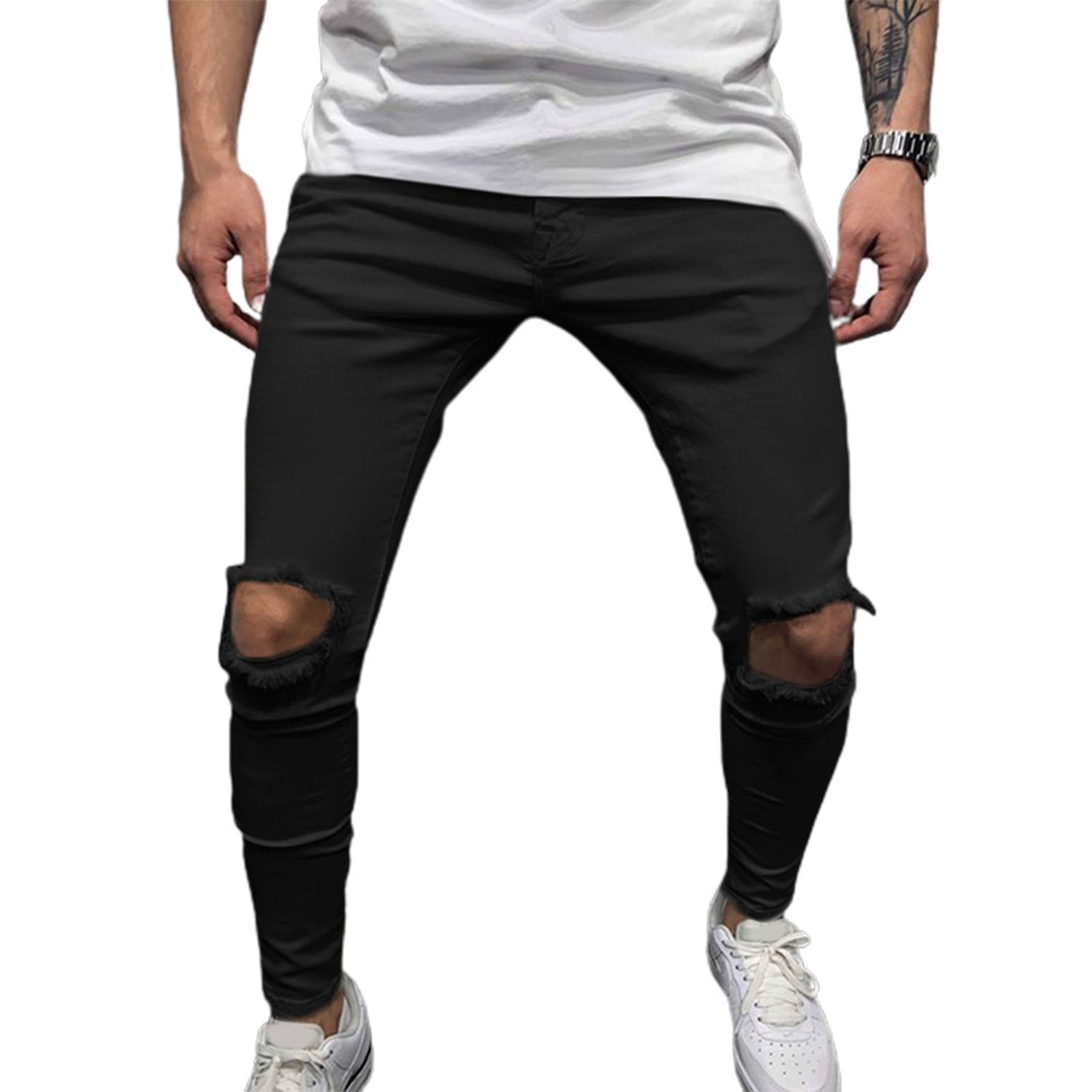Spg Trousers Zipper Fly Casual Men Pants