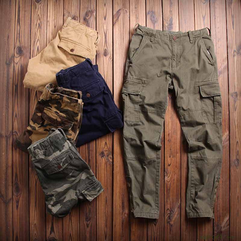 Military Style Cargo Pants Men Casual Pants Cotton Trousers Regular Slim Leg Zipper Street Fashion Tactical Pants Man Clothing