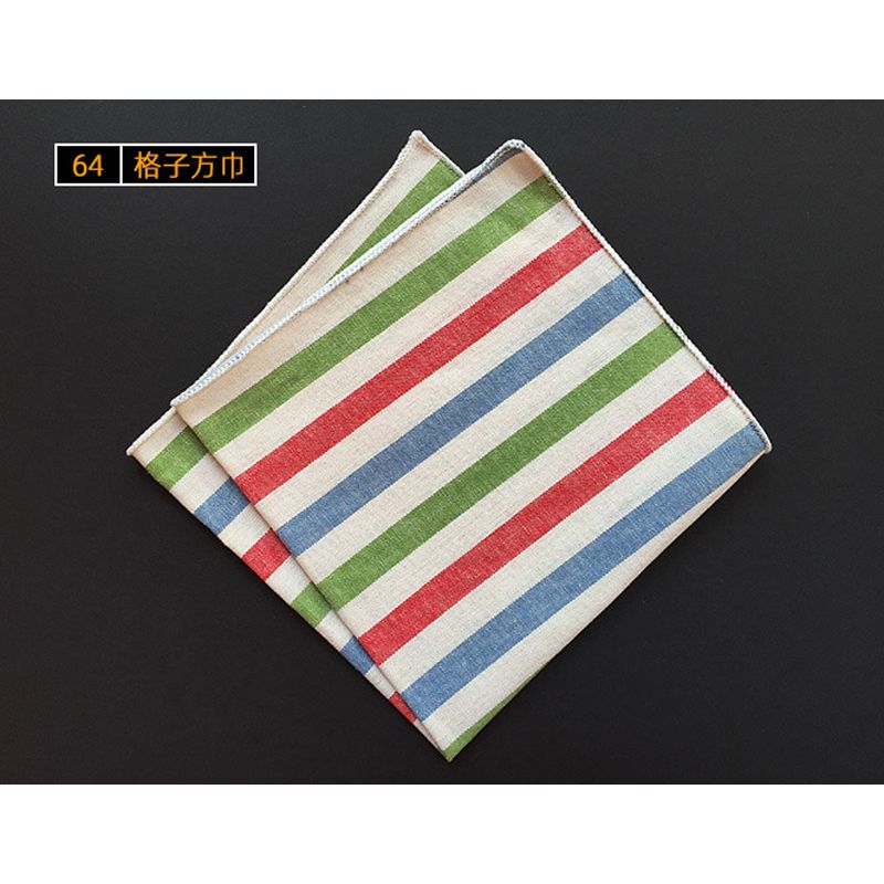 Loldeal Men'S Cotton Plaid Suit Dinner Pocket Square Handkerchief