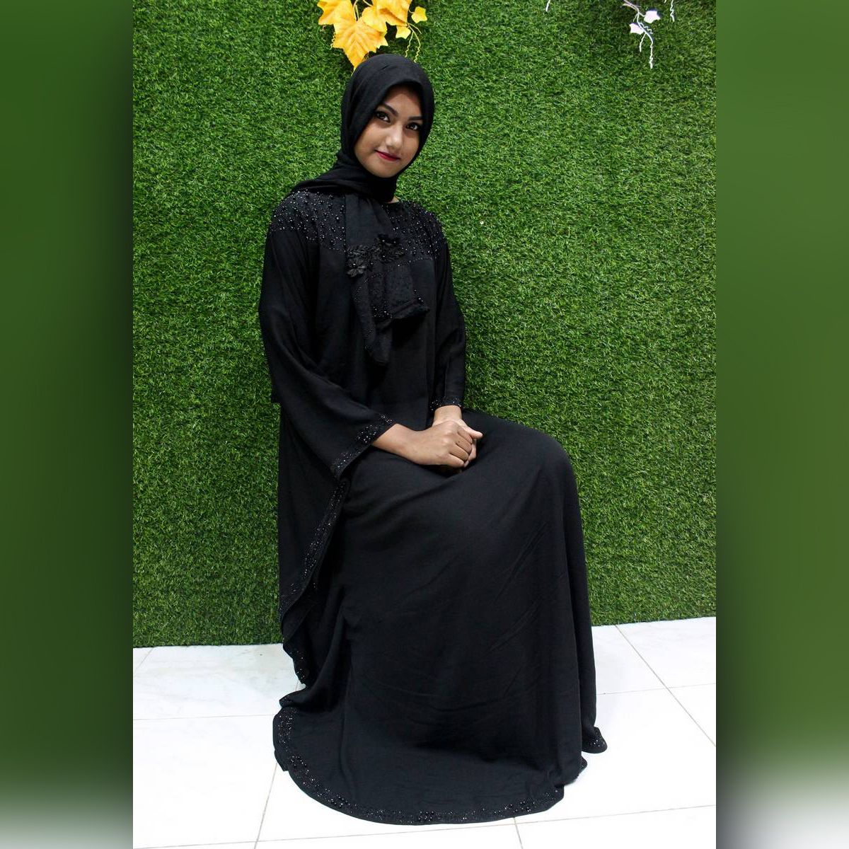Exclusive Dubai Chery Abaya Borka Black