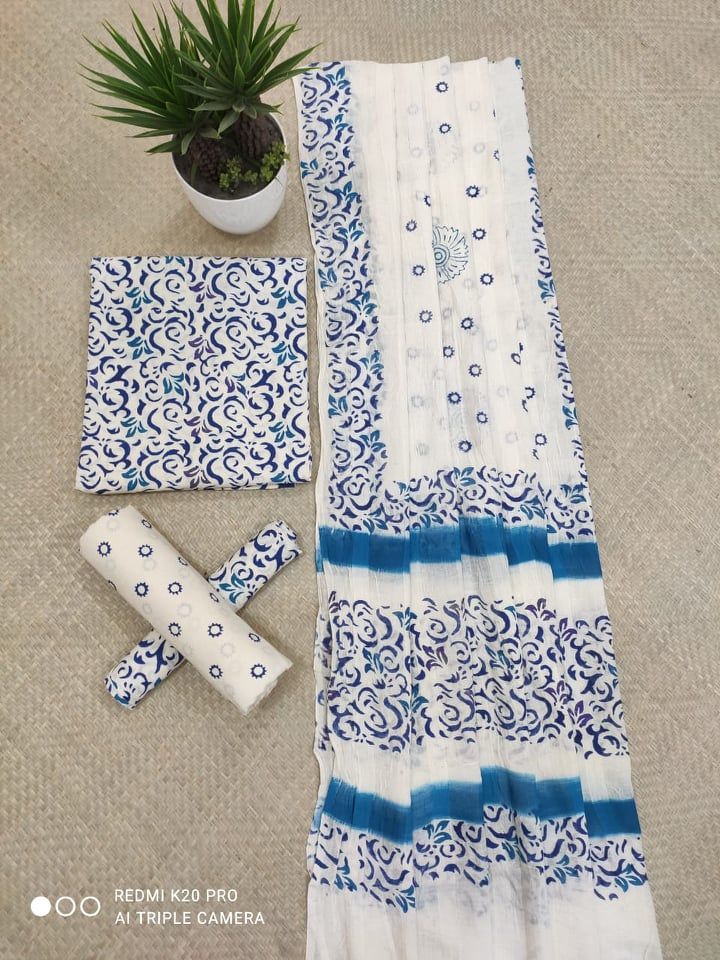 Unstitched_Best Quality_ Cotton Printed Three Piece For Women(3pcs)