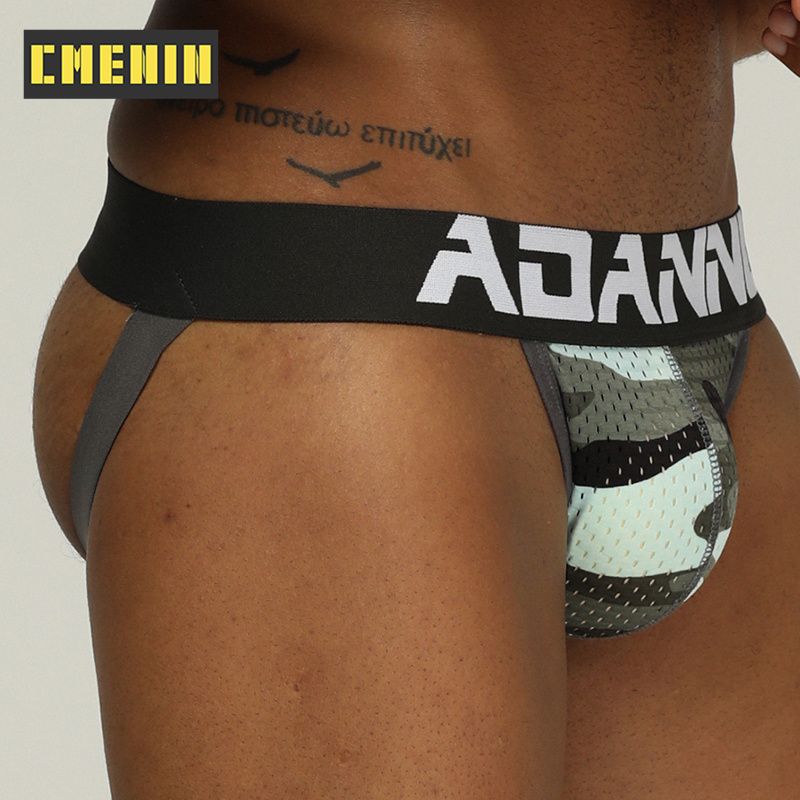 CMENIN Fashion  Letter Mesh  Men Underwear thongs Mens Jockstrap  Thongs And G strings CMENIN Fashion Quick Dry Splice Innerwear AD186