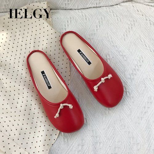IELGY Korean Girl Slippers Spring/Summer Baotou Half Slippers