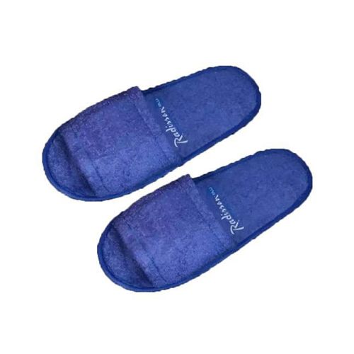 Bedroom slipper full Blue Free Size Premium open toe terry spa slipper