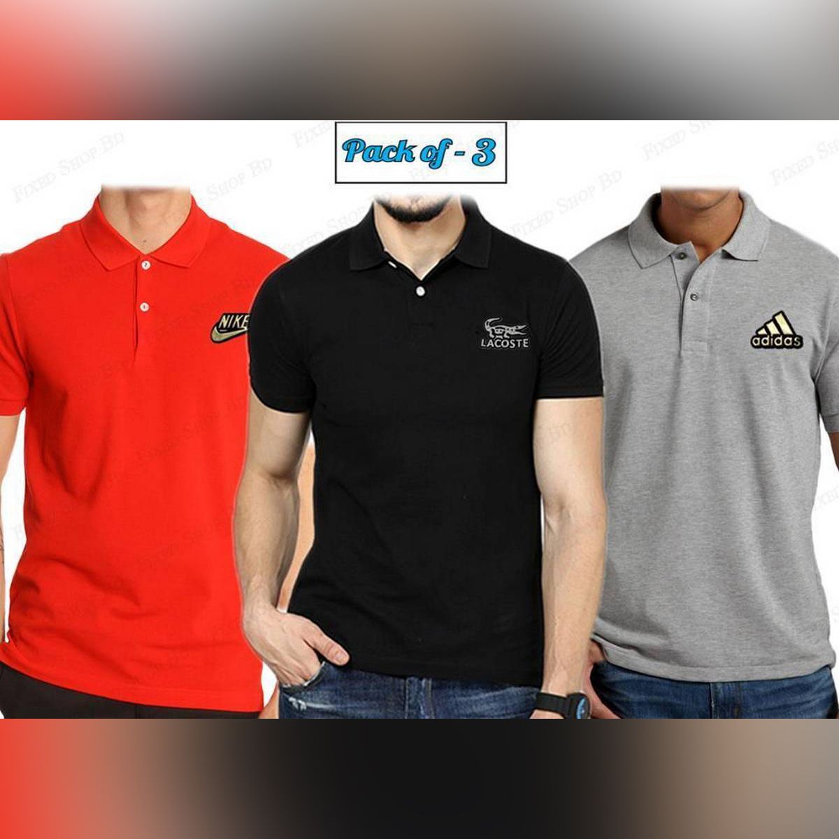 Pack of 3 Casual Polo-Shirt