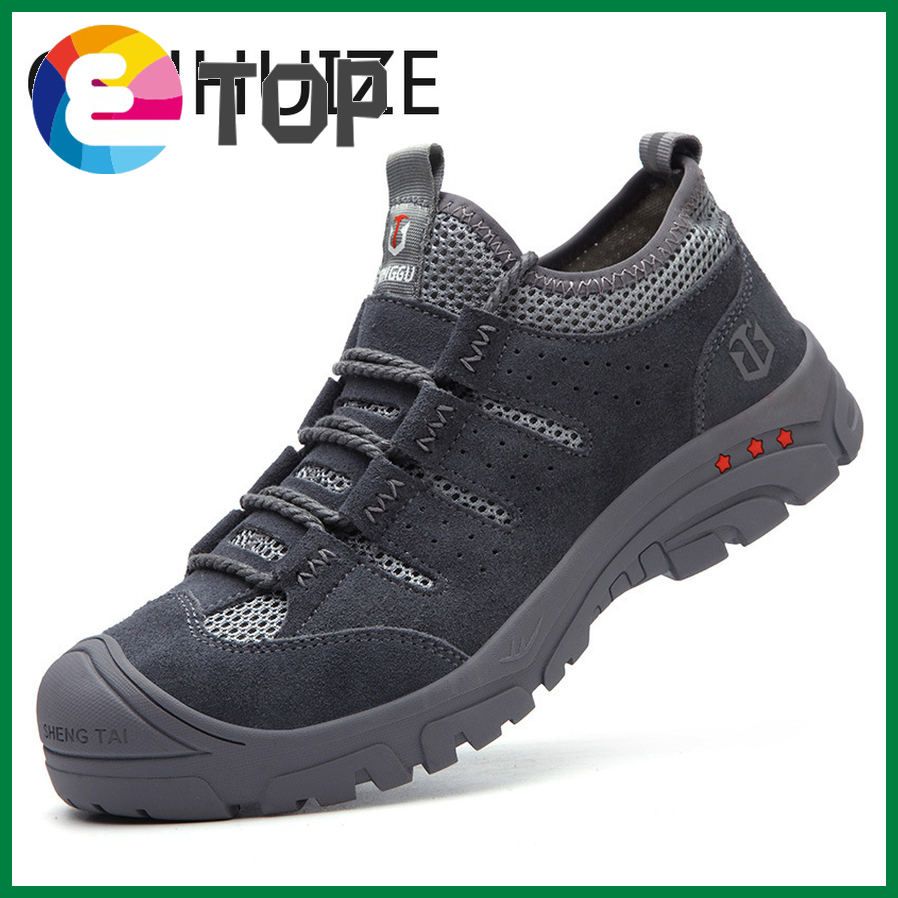 Safety shoes men's anti-smashing anti-puncture steel toe cap safety shoes casual work shoes fashion light work safety boots