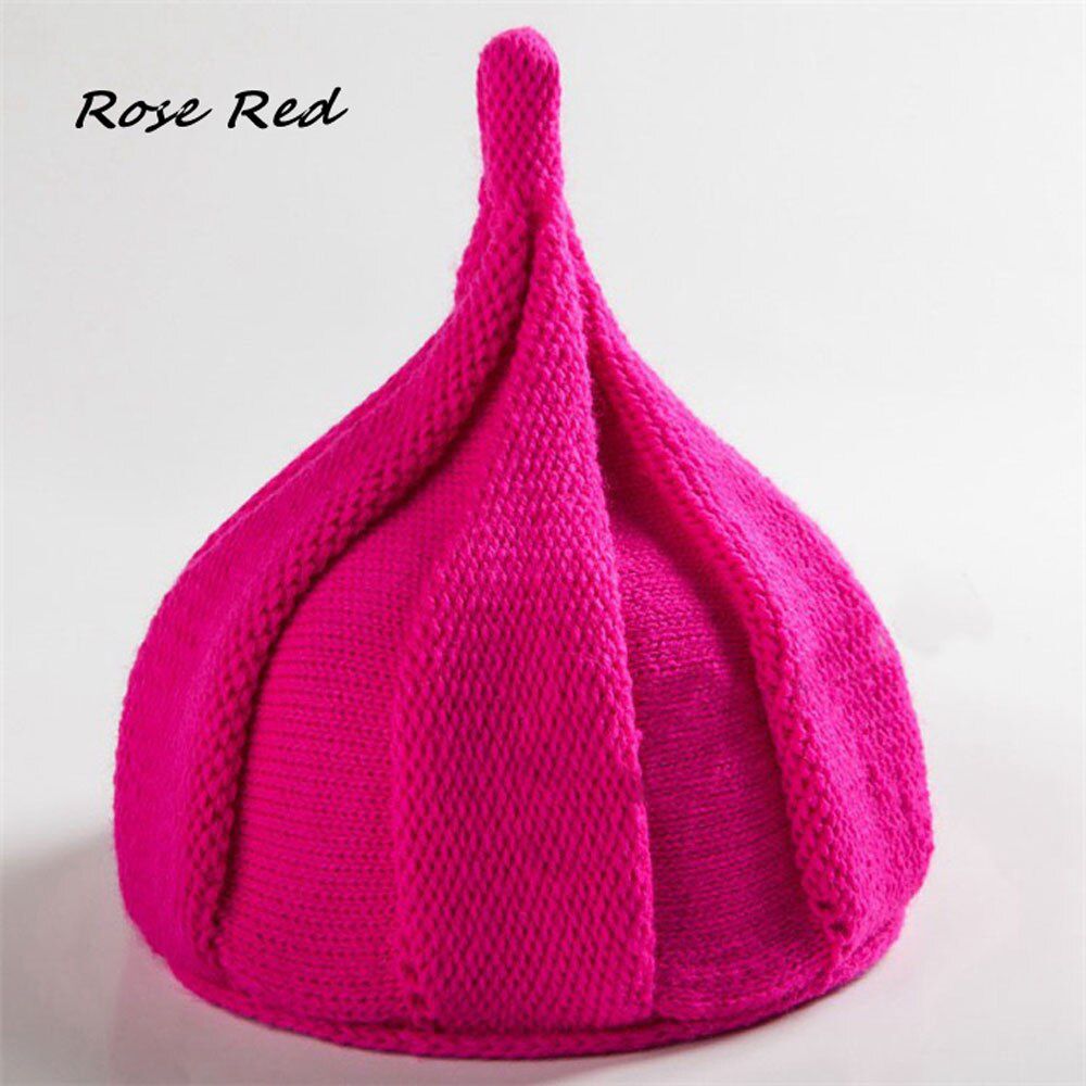 1PC Fashion Hat Warm Winter Funny Baby Kids Windmill Caps Knitted Pointy Twisted Crochet Pointed Hats For Girls