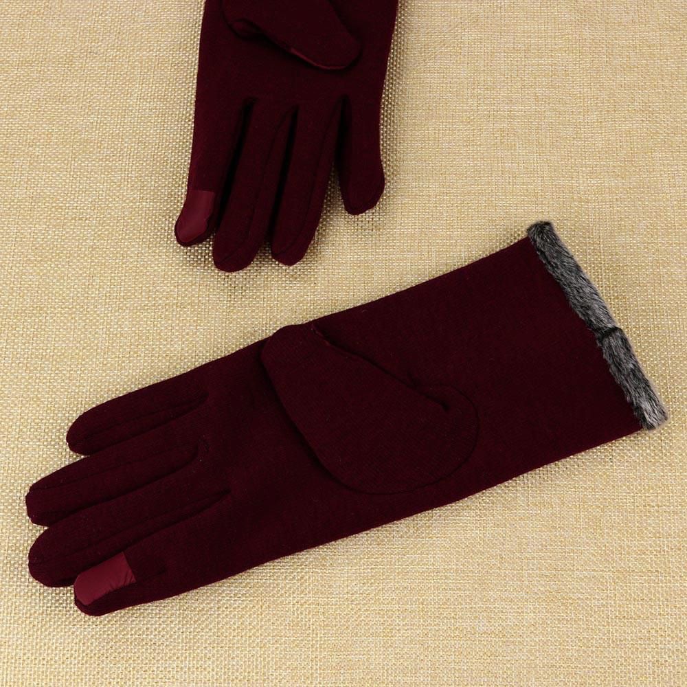 【BestGO】Women Cashmere Keep Warm Driving Full Finger Gloves Touch Screen Glove