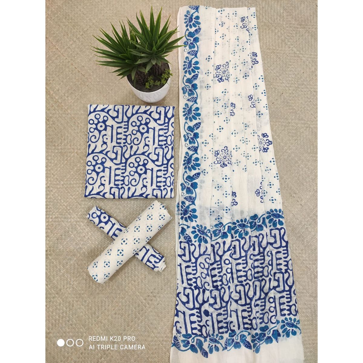 Khadi Cotton High Quality Block Printed Three Piece Salwar Kamiz