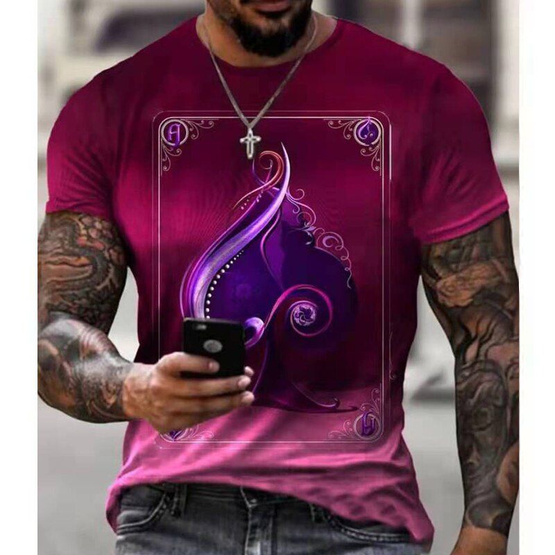 New Oversized Men T-Shirt Mosaic Print Fashion T Shirt Men Tops Tees Summer Short Sleeved Casual Loose Tshirt For Male Clothing