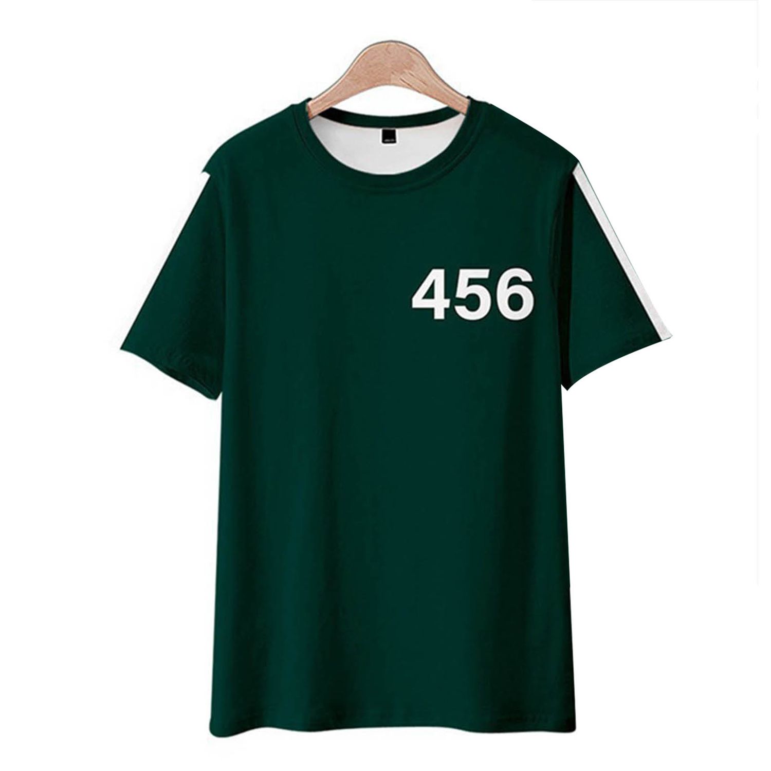 Squid Game Top Short Sleeve Contrast Color Numbers Game T-shirt