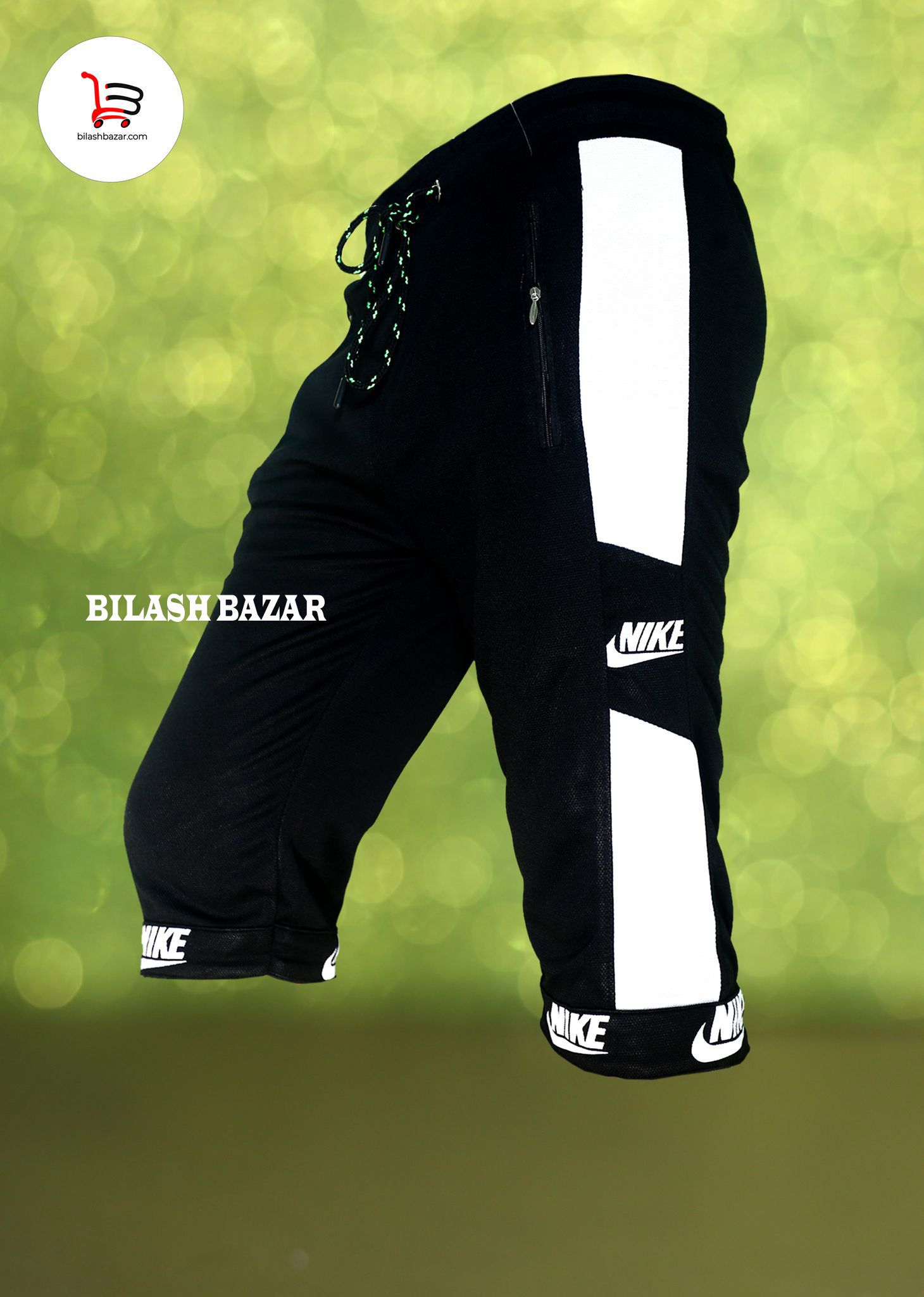 Stylish Black And Grey Color Comfortable Three Quarter Pant For Men