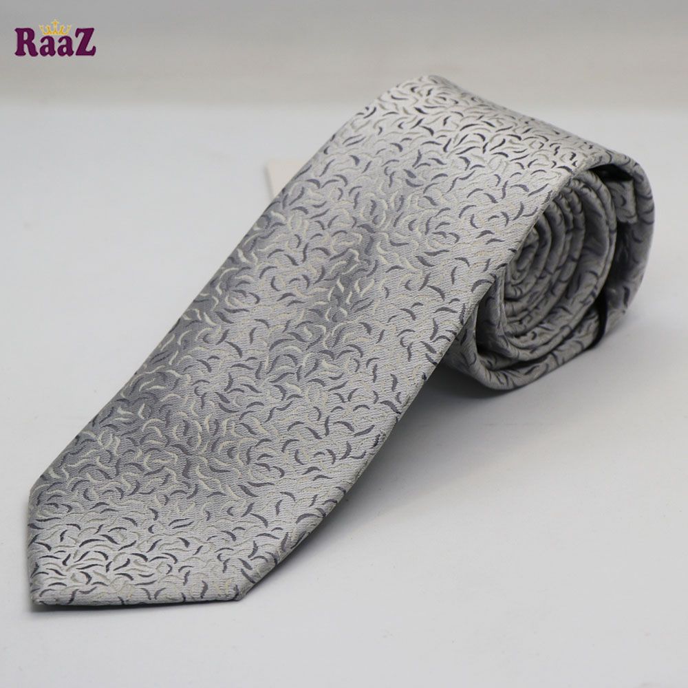 Silver Stylish High-Quality Formal Fashion Premium Silk Business Wedding Party Necktie For Men