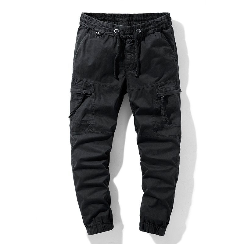 Men New  Cargo Pants Cotton Multiple cket Joggers  Hop pants Men Street fashion Sweatpants Tie feet Trousers