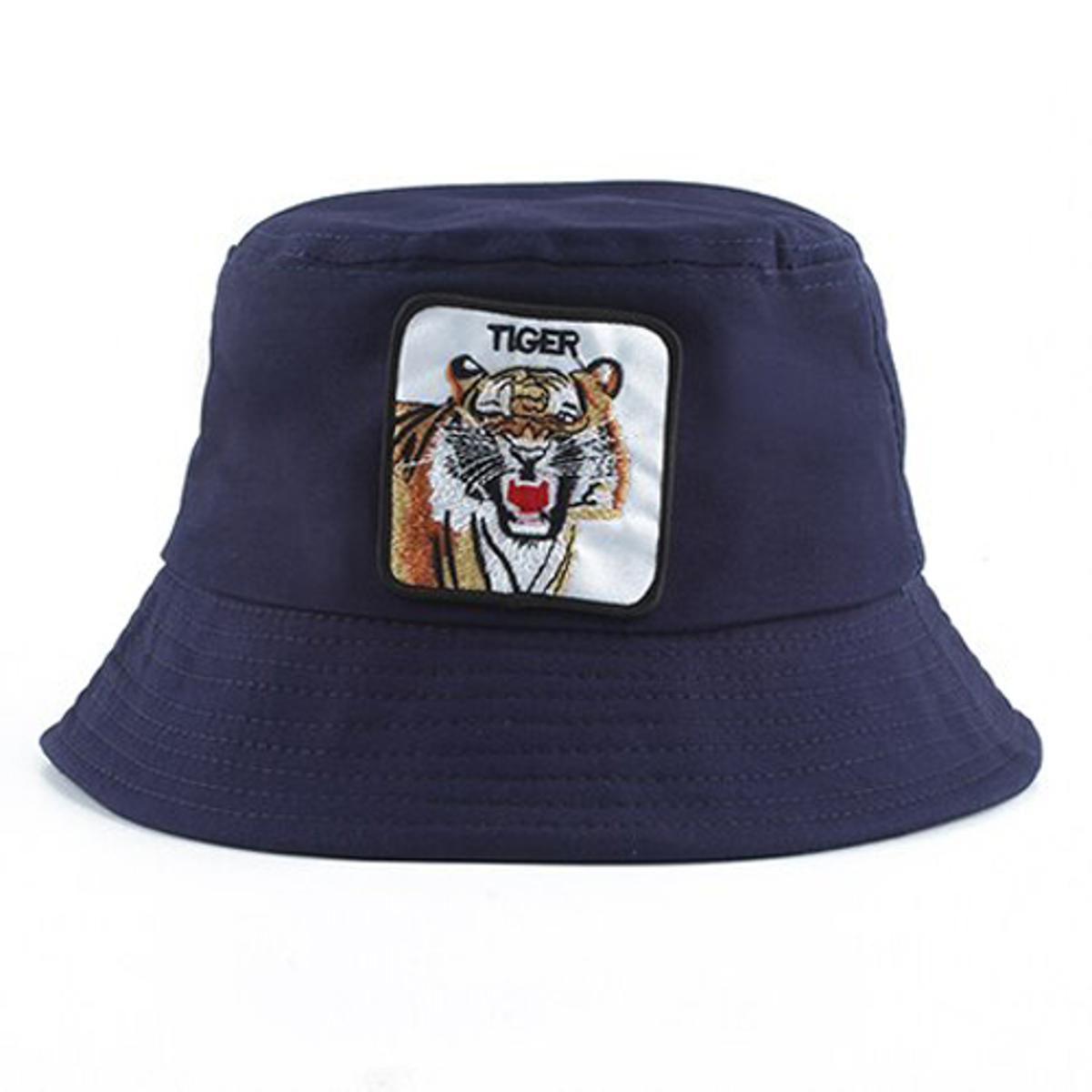 Panama Hat Men Tiger Embroidery Fisherman Fishing Hat Women Summer Animal Cap Streetwear Hip hop Bob Hat