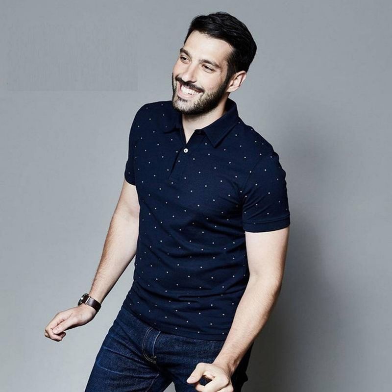 Navy Blue Cotton Polo T-shirt for Men_e-Quick