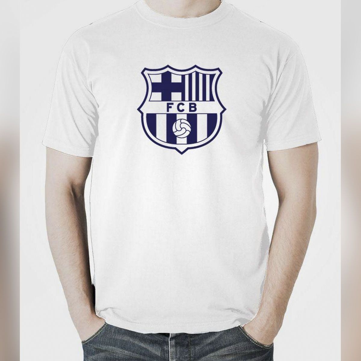 White Cotton Barcelona Logo T-Shirt