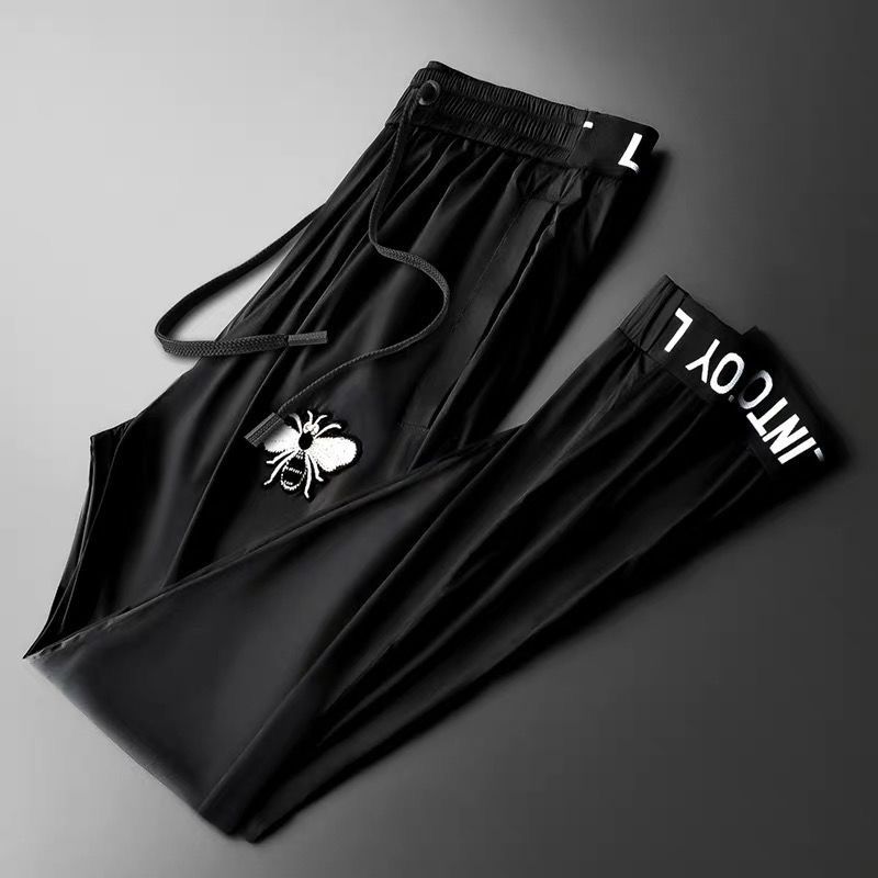 Casual Pants For men Fashion Korean Ice silk Pants Men Galaxian Embroidery Loose pants