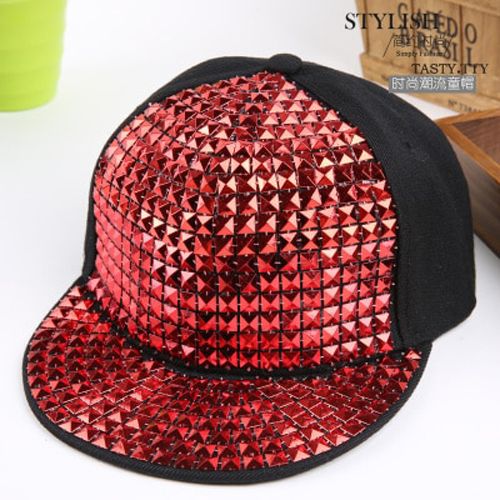 Kids Fashion Rivet Hip Hop Snapback Hats Gold Silver Crystal Custom Brand Baseball Sport Luxury Boy Girl Casquette