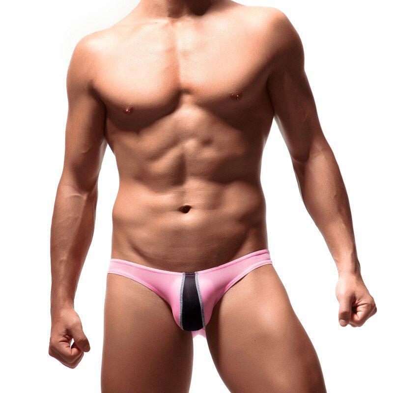 Sexy Men's Briefs Soft Breathable Silk Sexy Men's Hot Hips Up Transparent Jockstrap Colorful Undies Cueca E-053