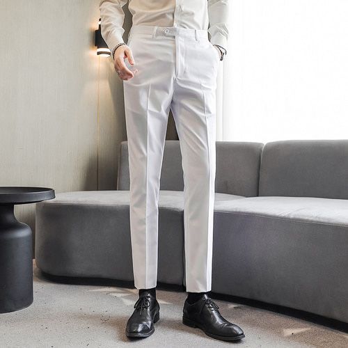 Big Size Formal Pants Men 2021 New Elegant Man Office Work Pants Casual Elastic Cotton Trousers Men 17 Colors Pantalones Hombre