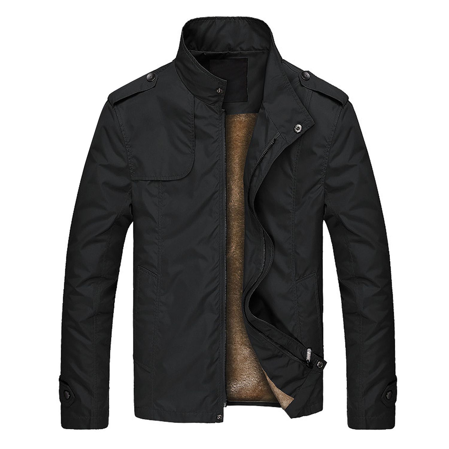 Male Jacket Buttons Decor Stand Collar Male Jacket