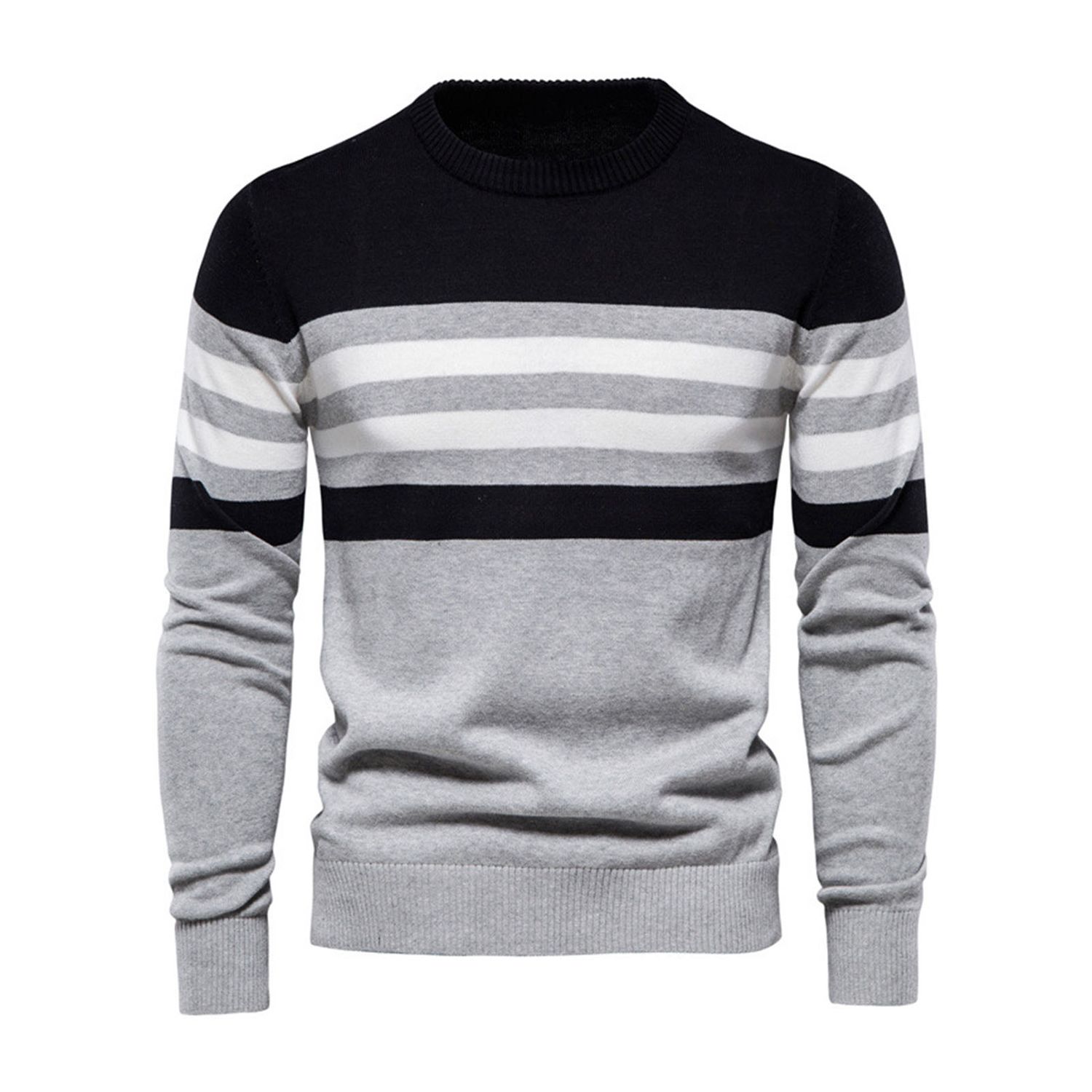 Men Sweater Contrast Colors Wear-resistant Spring Sweater