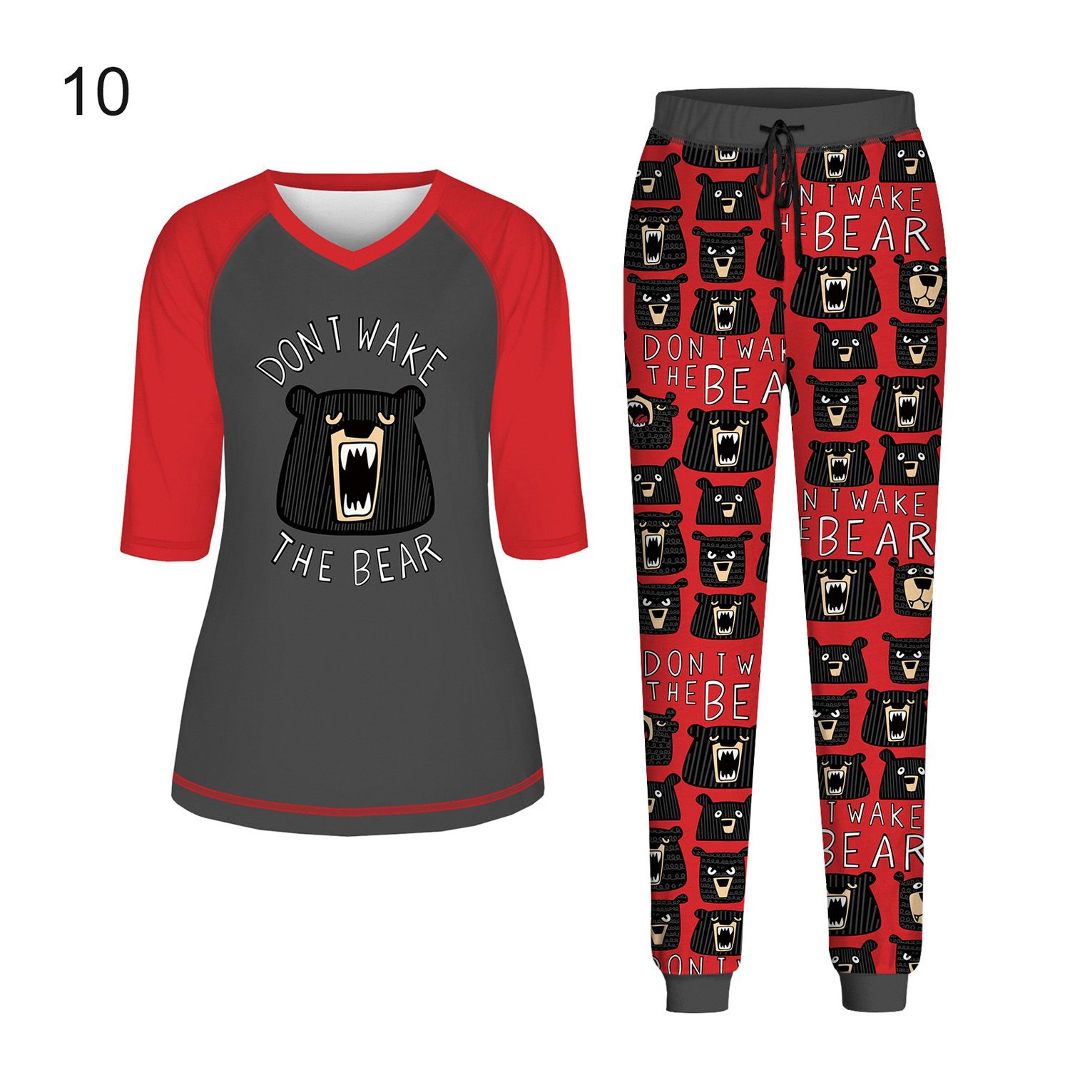 Women Night Clothes Flexible V-neck Printed Xmas Women Night Clothes