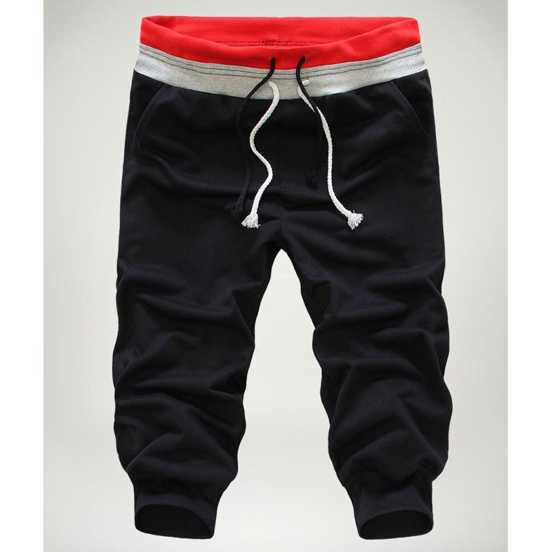 Mountainskin Summer Mens Leisure Calf length Cropped pants Man Drawstring Joggers Baggy Streetwear Thin 3XL JA366