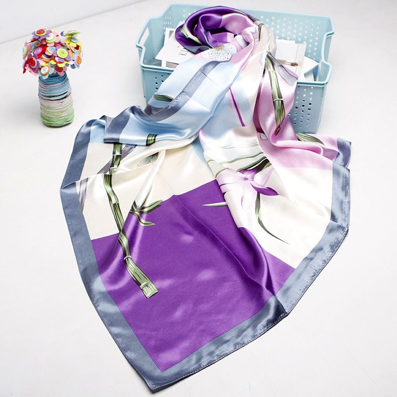 2020 New Brand Designer Silk Scarf 90*90cm Foulard Bandana Long Large Shawls Wraps Winter Neck Scarves Pashmina Lady Hijab