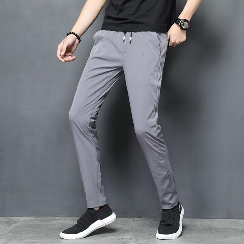 Summer Men Sweatpants Warm thin Pants Loose Elastic Waist Pants Casual Pants Trousers Big Plus Size 38