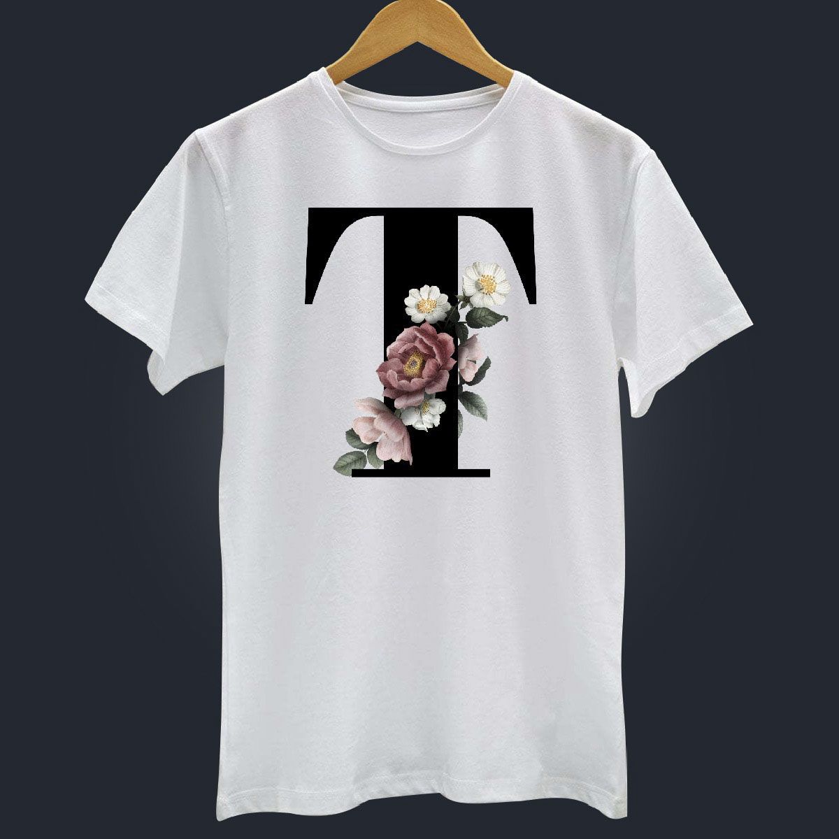 White Synthetic Alphabet T-Shirt A To Z T-Shart For Men - Tshirt For Men - T Shirt For Man - T Shirt For Man - T Shirt