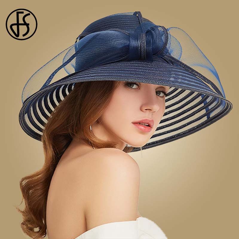 FS Women Straw Hat With Big Bow White Black Wide Brim Floppy Foldable Beach Hats Female Ladies Spring Visor Sun Caps