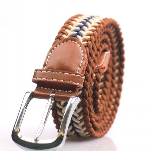 Hot Colors Men Women Fashion Belt Casual Knitted Pin Buckle Belt Woman Canvas Elastic Stretch Belts Lady Plain Webbing
