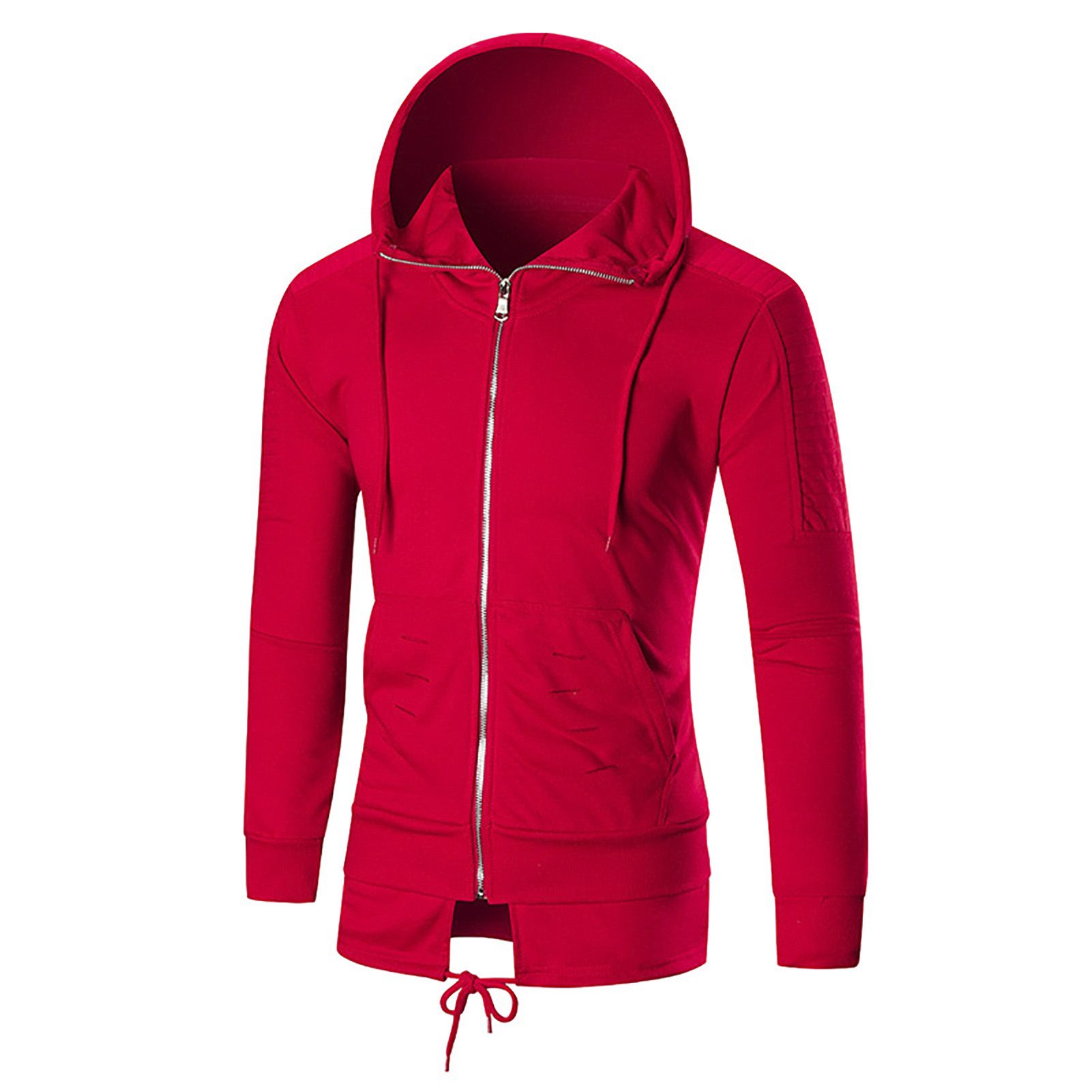 Men Sweatshirts Quick-drying Smooth Zipper Design Fall Hoodie