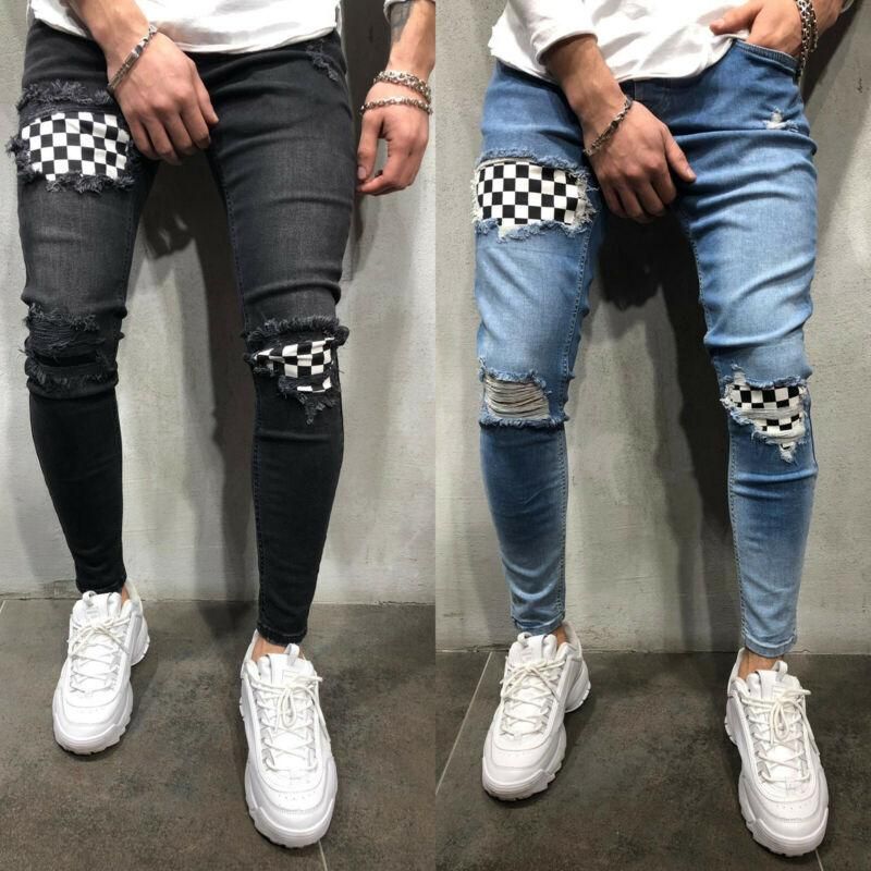 Ripped Jeans for Men Skinny Slim Fit Stretch Plus Size
