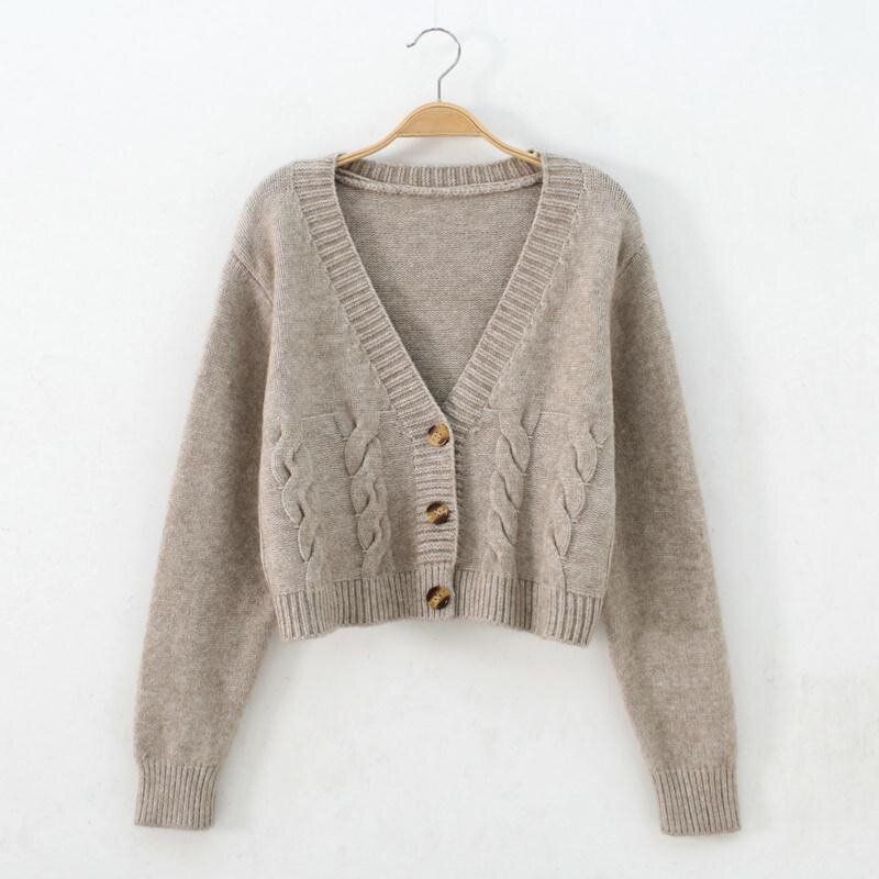 IELGY high waist slimming sweater women's single-breasted knitted cardigan